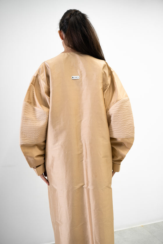 Golden Peach Oversized Sleeve Abaya