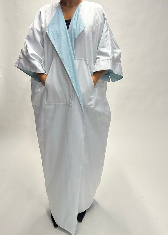 White x Powder Blue Reversible Kimono