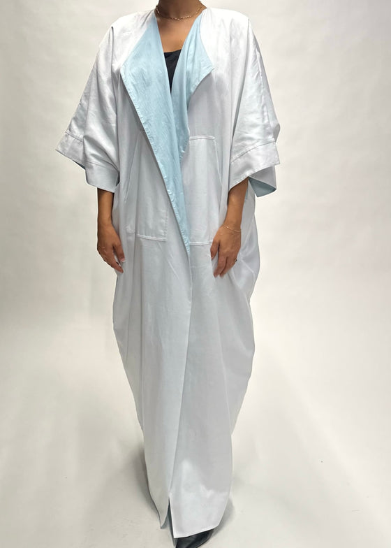 White x Powder Blue Reversible Kimono