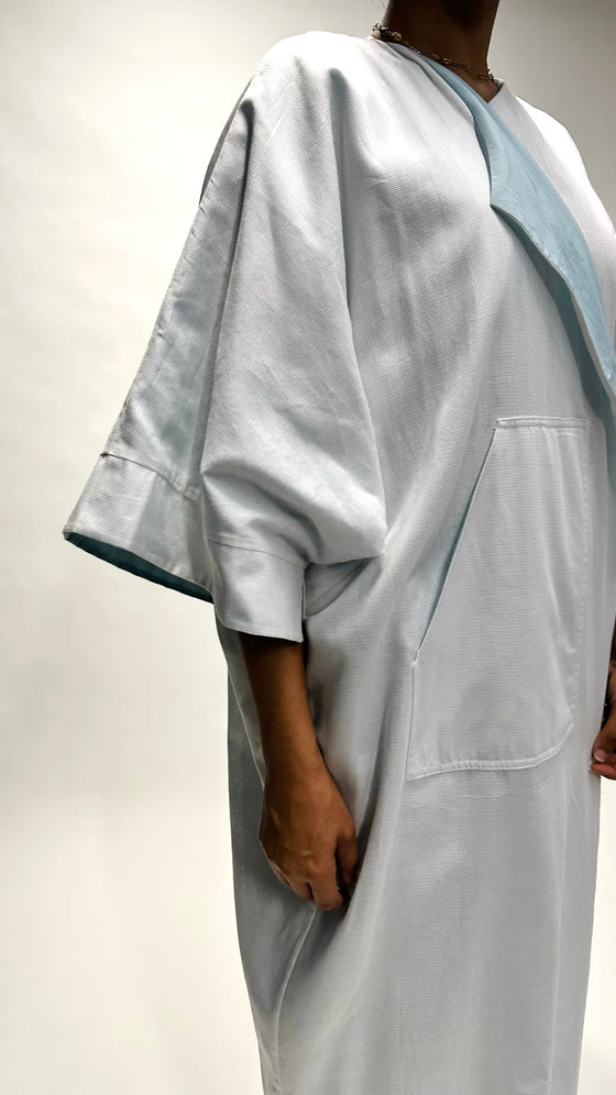 White x Powder Blue Reversible Kimono