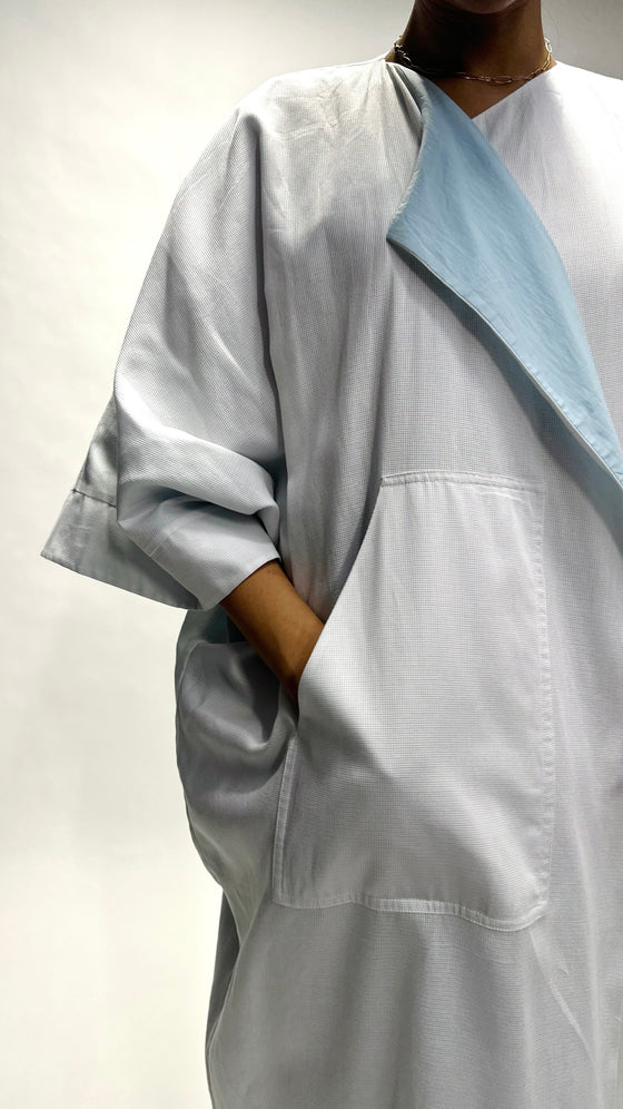 White x Powder Blue Reversible Kimono